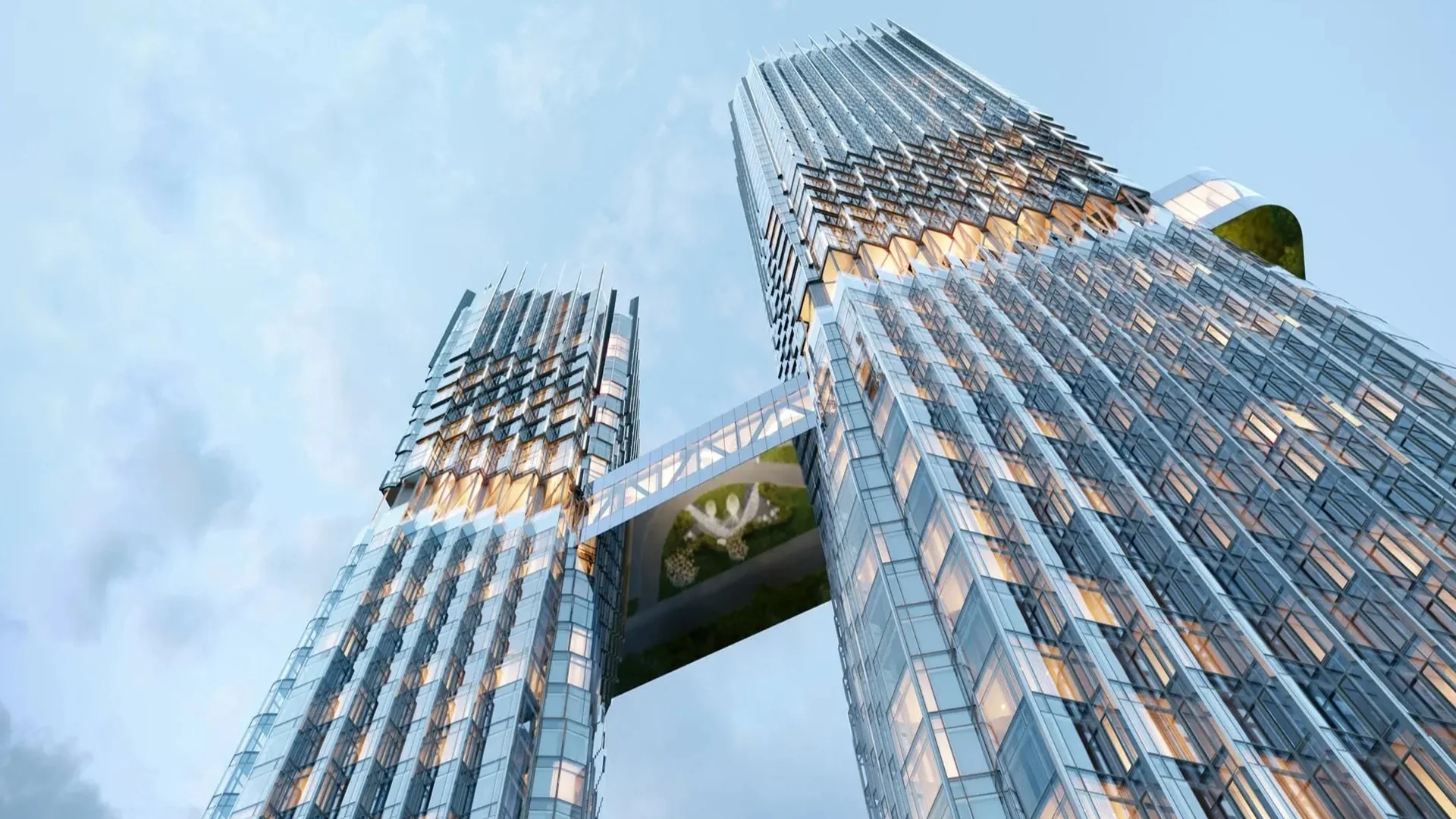 Башни и мост ЖК «ХАЙДАУТ»